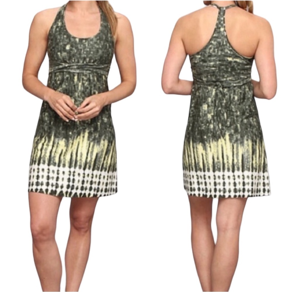 Patagonia EUC Green and Yellow Tie-Dye Racerback Dress